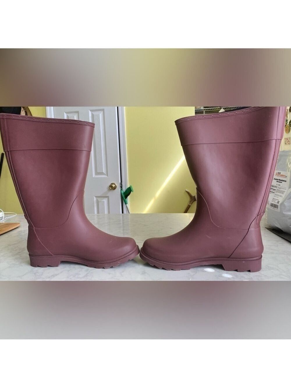N.Y.L.A.  Mauve Rain Boots with Gold Zipper Detail 10W NIB